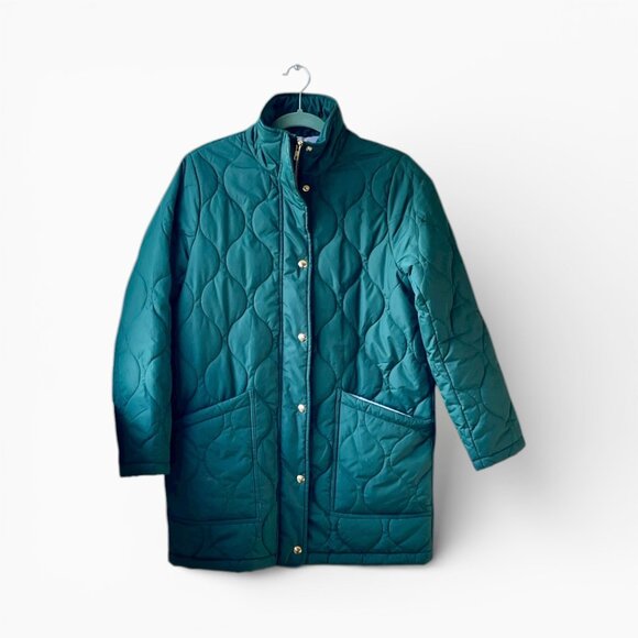 J.Crew Women's Green Quilted Jacket Size S - Picture 2 of 11